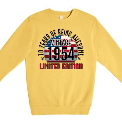 70th Birthday 1954 Limited Edition 70 Years Of Being Awesome Premium Crewneck Sweatshirt