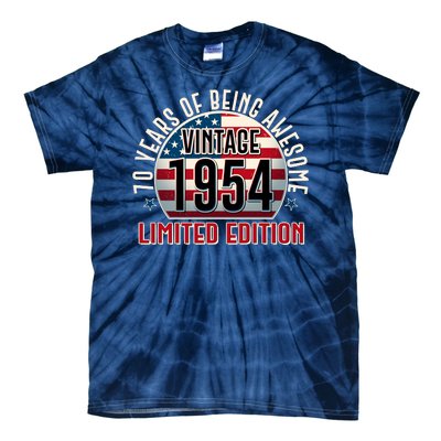 70th Birthday 1954 Limited Edition 70 Years Of Being Awesome Tie-Dye T-Shirt