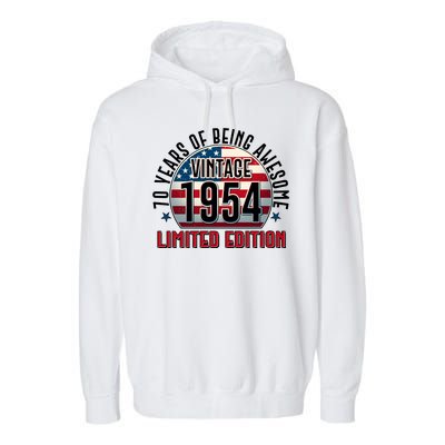 70th Birthday 1954 Limited Edition 70 Years Of Being Awesome Garment-Dyed Fleece Hoodie