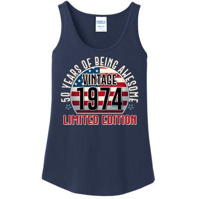 50th Birthday Vintage 1974 Limited Edition 50 Years Of Being Awesome Ladies Essential Tank