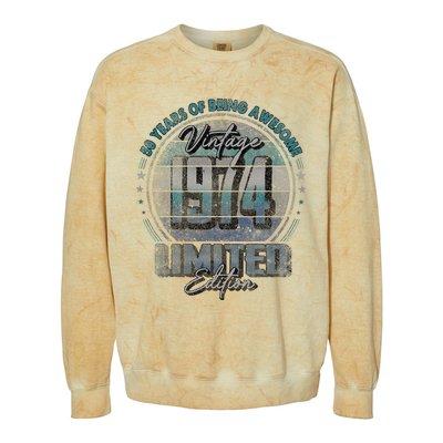 Vintage 1974 Limited Edition 50 Year Old 50th Birthday Colorblast Crewneck Sweatshirt