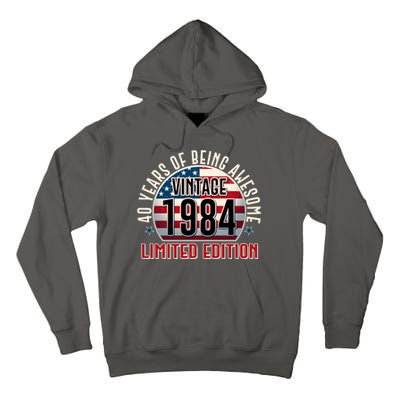 Vintage 1984 Limited Edition 40 Years Of Being Awesome Usa Flag Tall Hoodie