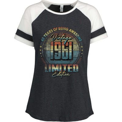 Vintage 1961 Limited Edition 62 Year Old 62nd Birthday Enza Ladies Jersey Colorblock Tee