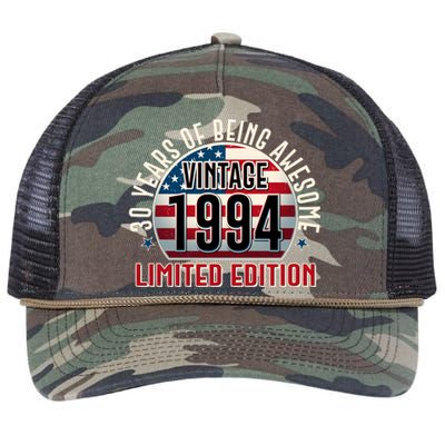 30th birthday Vintage 1994 Limited Edition 30 Years Of Being Awesome Retro Rope Trucker Hat Cap