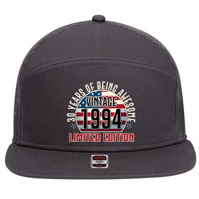 30th birthday Vintage 1994 Limited Edition 30 Years Of Being Awesome 7 Panel Mesh Trucker Snapback Hat