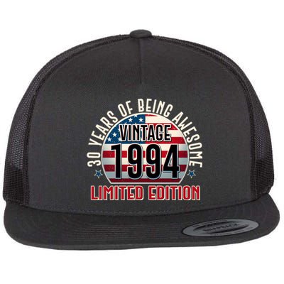 30th birthday Vintage 1994 Limited Edition 30 Years Of Being Awesome Flat Bill Trucker Hat