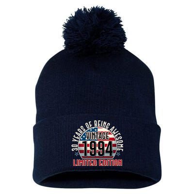 30th birthday Vintage 1994 Limited Edition 30 Years Of Being Awesome Pom Pom 12in Knit Beanie