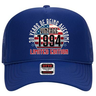 30th birthday Vintage 1994 Limited Edition 30 Years Of Being Awesome High Crown Mesh Back Trucker Hat