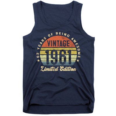 Vintage 1961 Limited Edition Birthday 62nd Dad Birthday Grandpa Birthday Tank Top