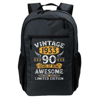 Vintage 1933 Limited Edition 90 Year Old 90th Birthday Gifts Cute Daily Commute Backpack