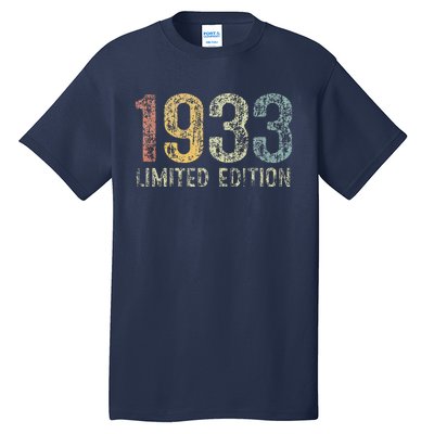 Vintage 1933 Limited Edition 90 Year Old 90th Birthday Gifts Tall T-Shirt