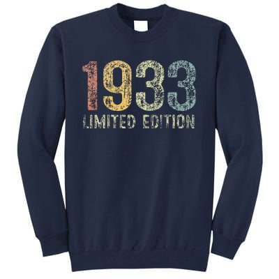 Vintage 1933 Limited Edition 90 Year Old 90th Birthday Gifts Tall Sweatshirt