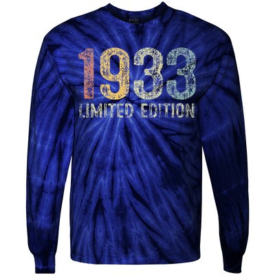 Vintage 1933 Limited Edition 90 Year Old 90th Birthday Gifts Tie-Dye Long Sleeve Shirt