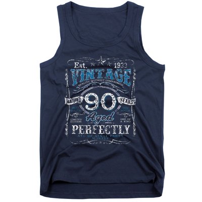 Vintage 1933 Limited Edition 90 Year Old 90th Birthdays Tank Top