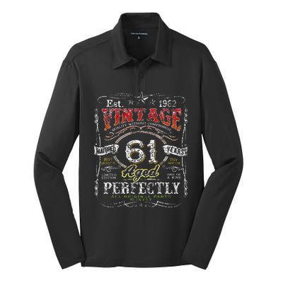 Vintage 1962 Limited Edition 61 Year Old 61st Birthdays Silk Touch Performance Long Sleeve Polo