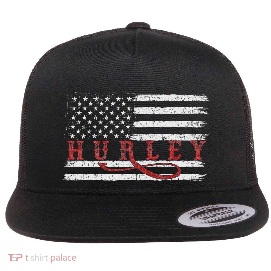 Vintage 1980s Mississippi American Flag Hurley Usa Patriotic Flatbill Hat