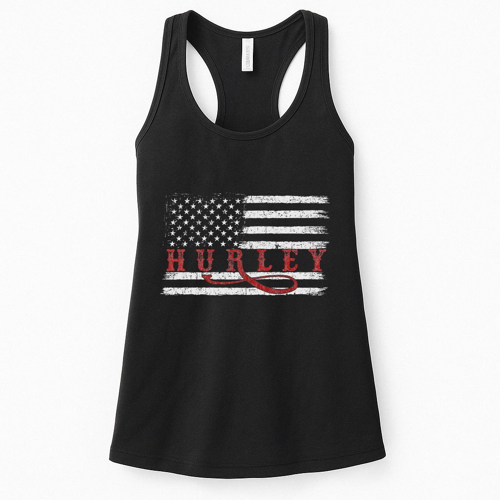 Vintage 1980s Mississippi American Flag Hurley Usa Patriotic Womens Tank Top
