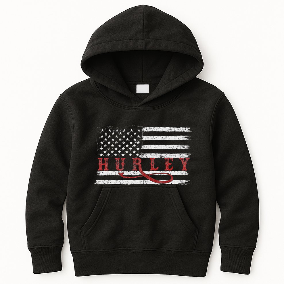 Vintage 1980s Mississippi American Flag Hurley Usa Patriotic Kids Hoodie