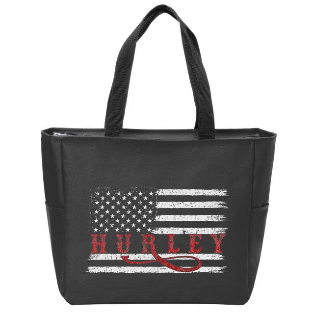 Vintage 1980s Mississippi American Flag Hurley Usa Patriotic Zip Tote Bag