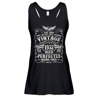Vintage 1932 Man Myth Legend 90 Year Old Gifts 90th Birthday Ladies Essential Flowy Tank
