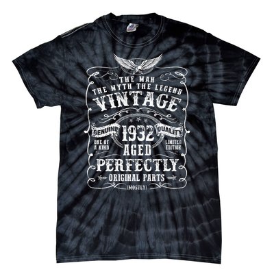 Vintage 1932 Man Myth Legend 90 Year Old Gifts 90th Birthday Tie-Dye T-Shirt