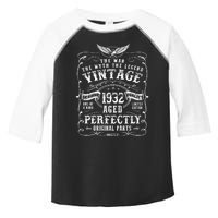 Vintage 1932 Man Myth Legend 90 Year Old Gifts 90th Birthday Toddler Fine Jersey T-Shirt