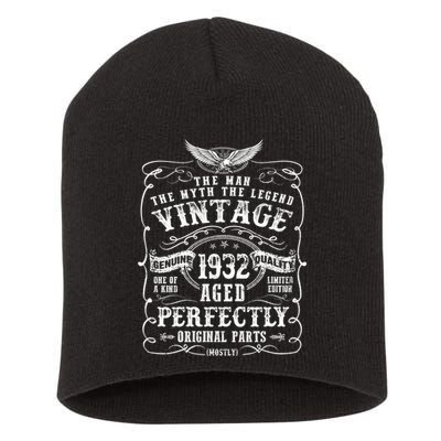Vintage 1932 Man Myth Legend 90 Year Old Gifts 90th Birthday Short Acrylic Beanie