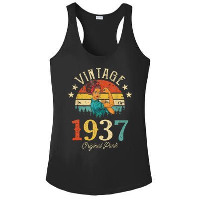 Vintage 1937 Made In 1937 86th Birthday 86 Years Old Ladies PosiCharge Competitor Racerback Tank