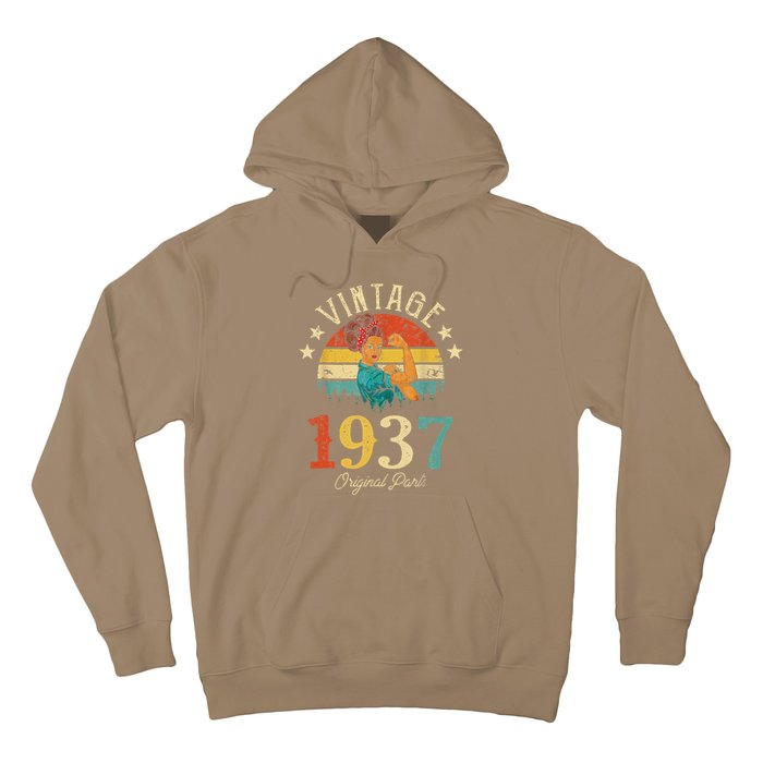 Vintage 1937 Made In 1937 86th Birthday 86 Years Old Hoodie