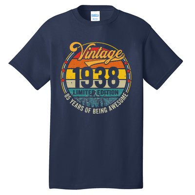 Vintage 1938 Made In 1938 85th Birthday Gift 85 Year Old Tall T-Shirt