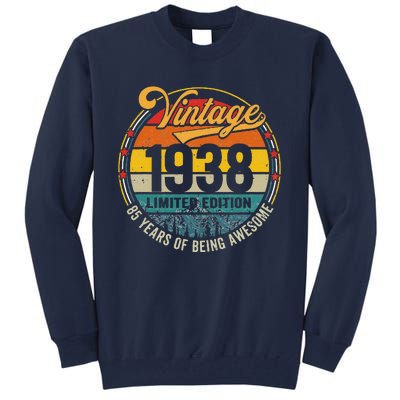 Vintage 1938 Made In 1938 85th Birthday Gift 85 Year Old Tall Sweatshirt