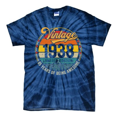 Vintage 1938 Made In 1938 85th Birthday Gift 85 Year Old Tie-Dye T-Shirt