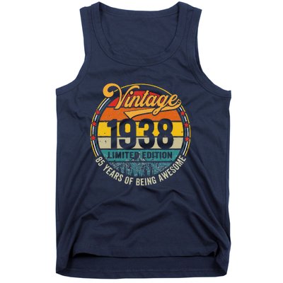 Vintage 1938 Made In 1938 85th Birthday Gift 85 Year Old Tank Top