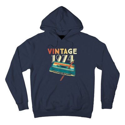 Vintage 1974 Music Cassette 49th Birthday Present Gifts 49 Years Old Hoodie