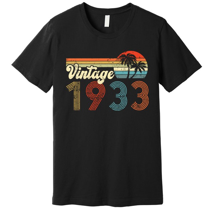 Vintage 1933 Made In 1933 89rd Birthday Gift 89 Year Old Premium T-Shirt