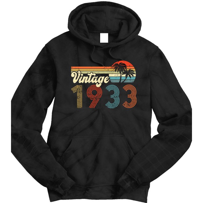 Vintage 1933 Made In 1933 89rd Birthday Gift 89 Year Old Tie Dye Hoodie