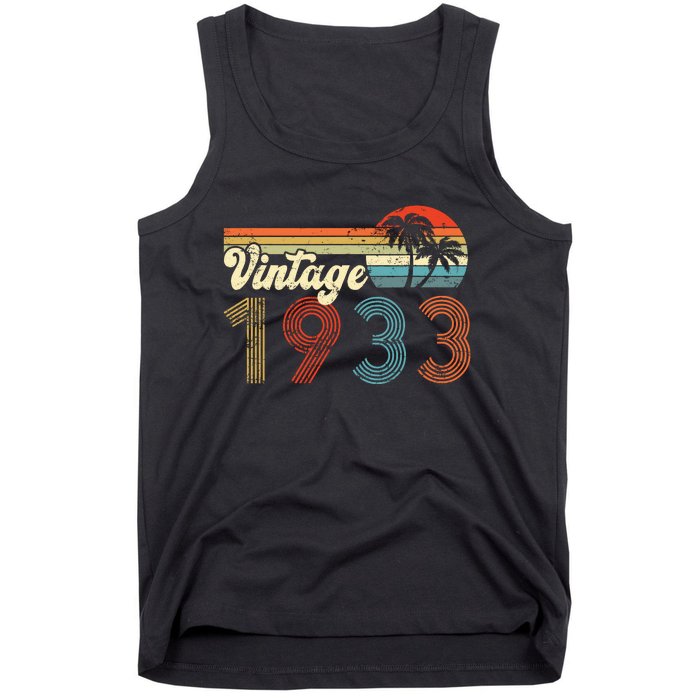 Vintage 1933 Made In 1933 89rd Birthday Gift 89 Year Old Tank Top