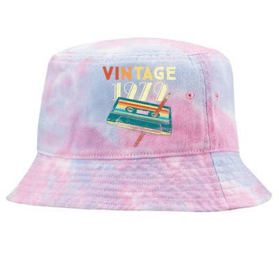 Vintage 1979 Music Cassette 44th Birthday Gifts 44 Years Old Tie-Dyed Bucket Hat