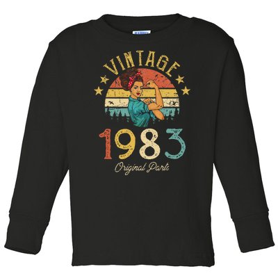 Vintage 1983 Made In 1983 39th Birthday Wo 39 Years Old Toddler Long Sleeve Shirt