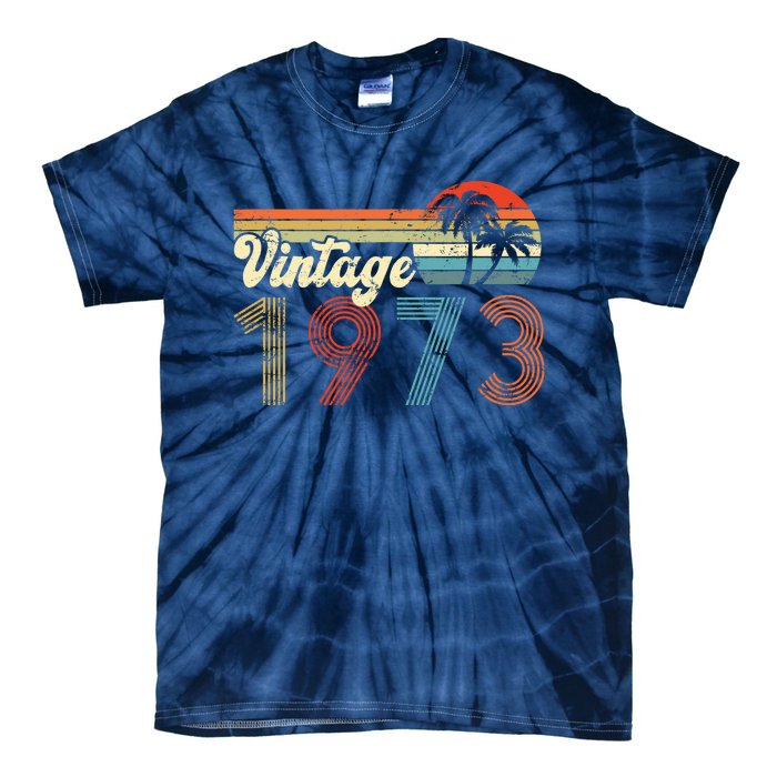 Vintage 1973 Made In 1973 49rd Birthday Gift 49 Year Old Tie-Dye T-Shirt