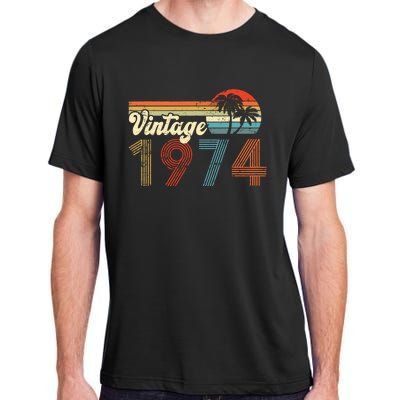 Vintage 1974 Made In 1974 48th Birthday Gift 48 Year Old Adult ChromaSoft Performance T-Shirt