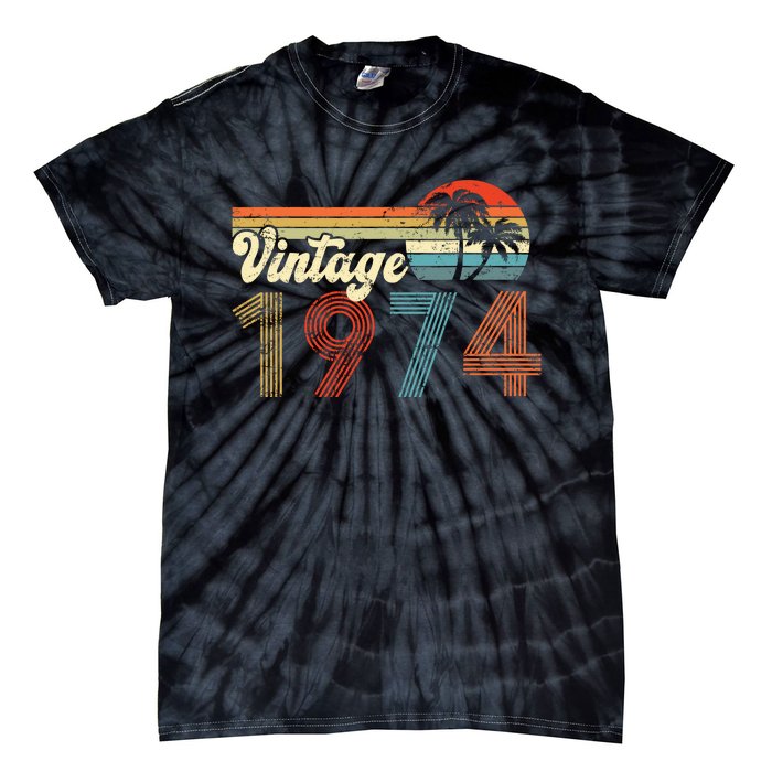 Vintage 1974 Made In 1974 48th Birthday Gift 48 Year Old Tie-Dye T-Shirt