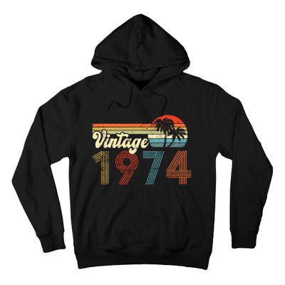 Vintage 1974 Made In 1974 48th Birthday Gift 48 Year Old Tall Hoodie