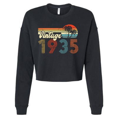 Vintage 1935 Made In 1935 87th Birthday Gift 87 Year Old Cropped Pullover Crew