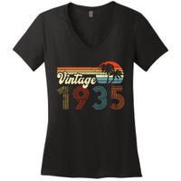 Vintage 1935 Made In 1935 87th Birthday Gift 87 Year Old Women's V-Neck T-Shirt