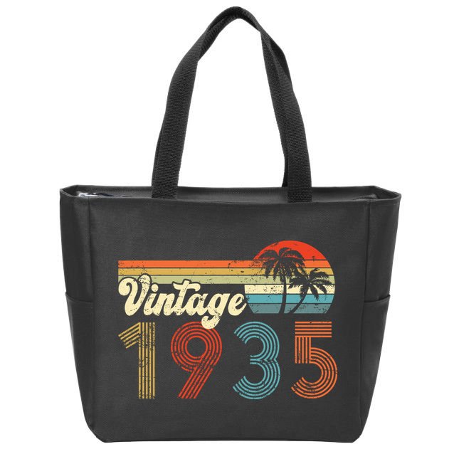 Vintage 1935 Made In 1935 87th Birthday Gift 87 Year Old Zip Tote Bag