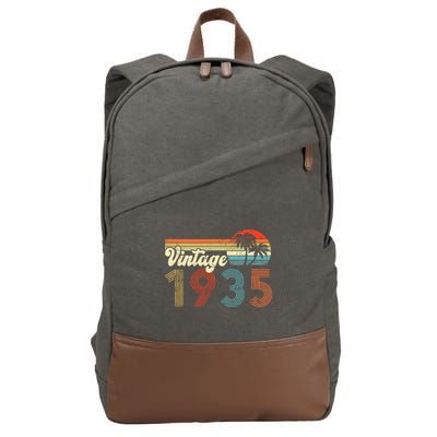 Vintage 1935 Made In 1935 87th Birthday Gift 87 Year Old Cotton Canvas Backpack