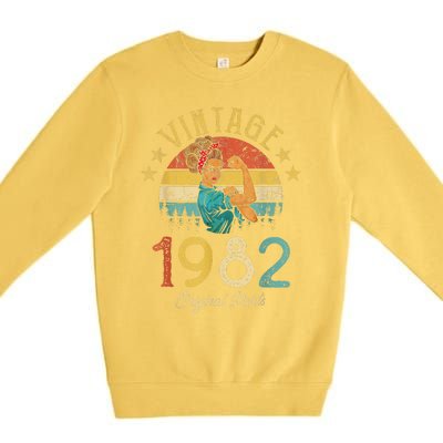 Vintage 1982 Made In 1982 41th Birthday 41 Years Old Gift Premium Crewneck Sweatshirt