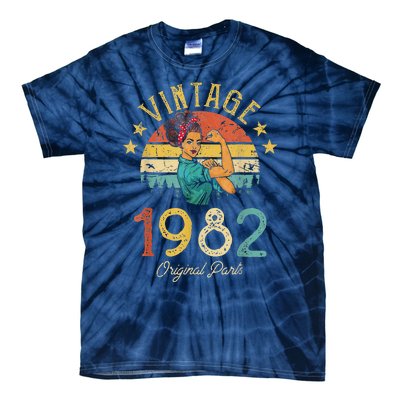 Vintage 1982 Made In 1982 41th Birthday 41 Years Old Gift Tie-Dye T-Shirt