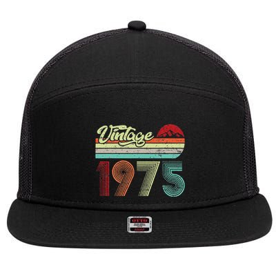 Vintage 1975 Made In 1975 48th Birthday Gift 48 Year Old 7 Panel Mesh Trucker Snapback Hat